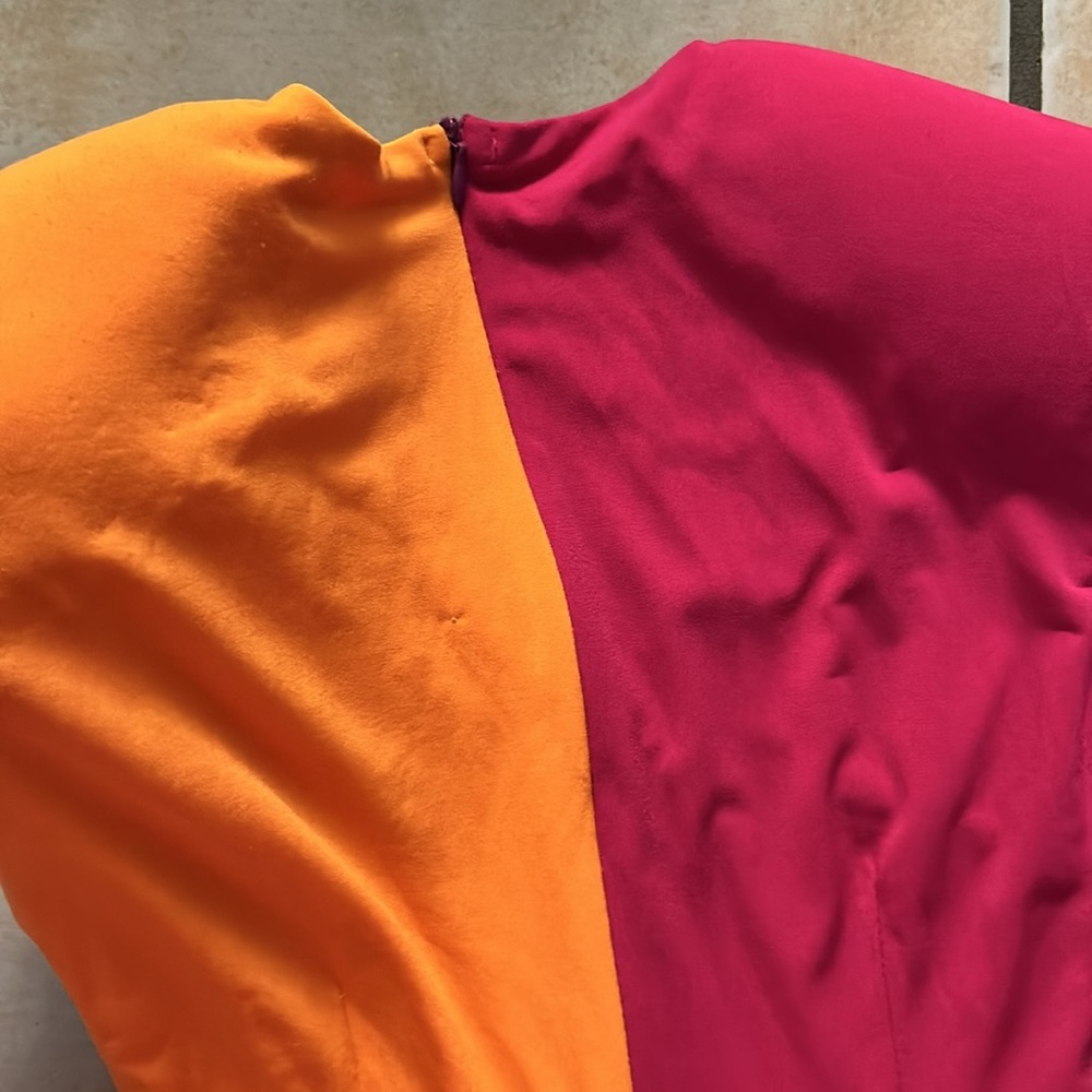 Cayro measures small Vibrant Pink and Orange Women's Dress - Picture 11 of 12